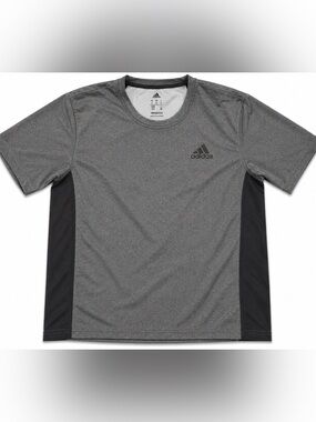Adidas Mens Climacool‎ Training Tee Shirt Heather Gray Black Small Short Sleeve